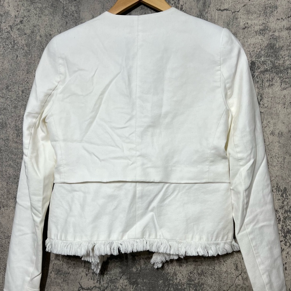 White blazer boho trim casual jacket - Picture 9 of 9